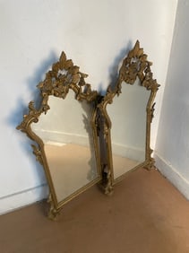 Gold Gilt French Mirrors - Pair