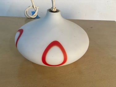 Round Italian Glass & Ceramic Light Fixture