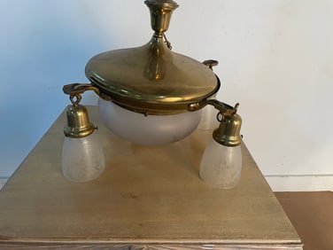 1940s Brass Light Fixture