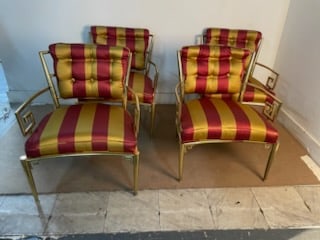 Brass Greek Key Chairs