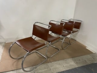 Chrome and Leather Chairs