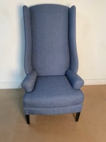 Blue Upholstered Wingback Chair