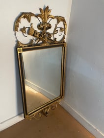 Antique Black & Gold French Mirror