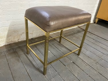 Brass and Leather Bench