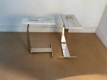 Chrome and Marble Side Table