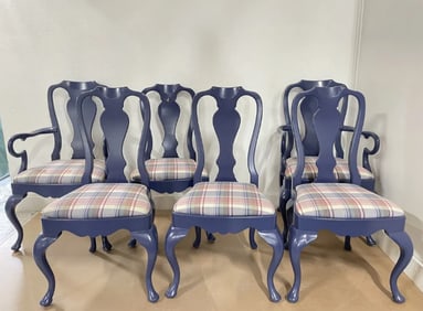 Painted Queen Anne Style Chairs - Set of 6