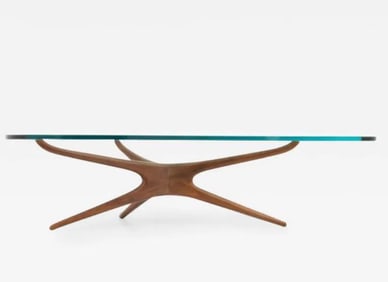 Vladimir Kagan Sculptural Walnut Coffee Table