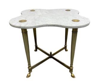 Marble and Brass Side Table
