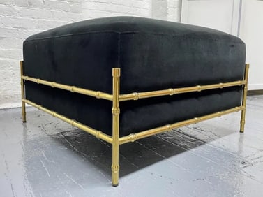 Brass Faux Bamboo Ottoman