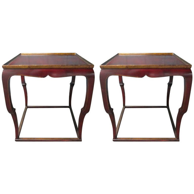 Pair of Decorative Asian Style Painted Side Tables (1 of 5)