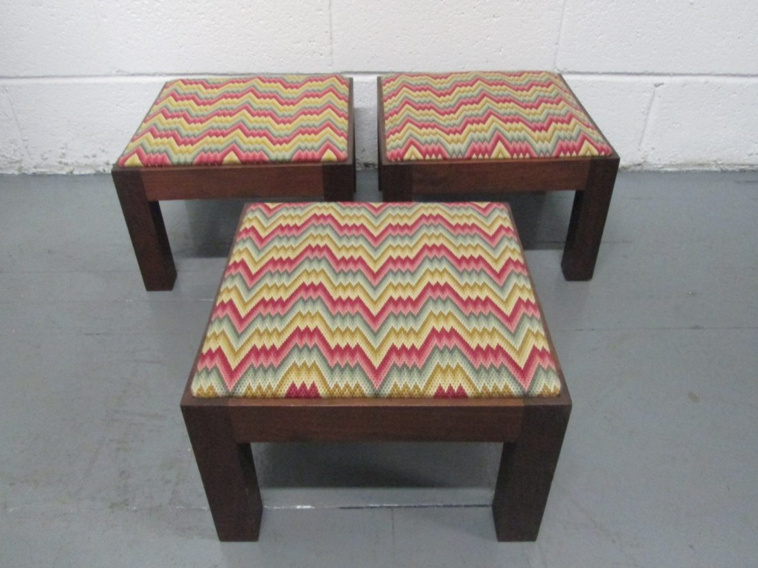 Set of 3 Mahogany Stools (1 of 3)