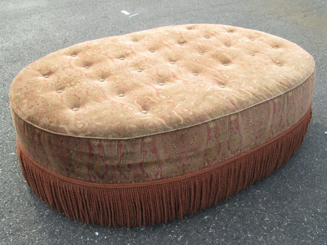 Large Victorian Style Tufted Ottoman (1 of 3)
