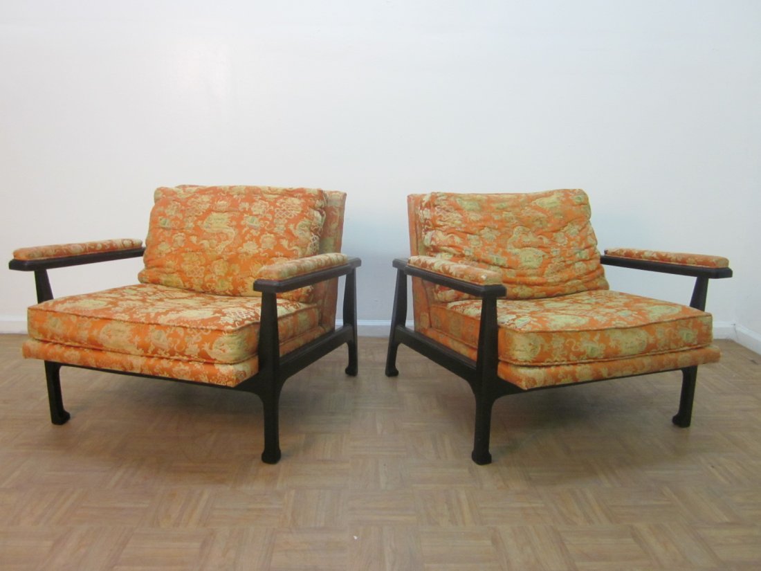 Pair Asian Style Lounge  Armchairs (1 of 4)