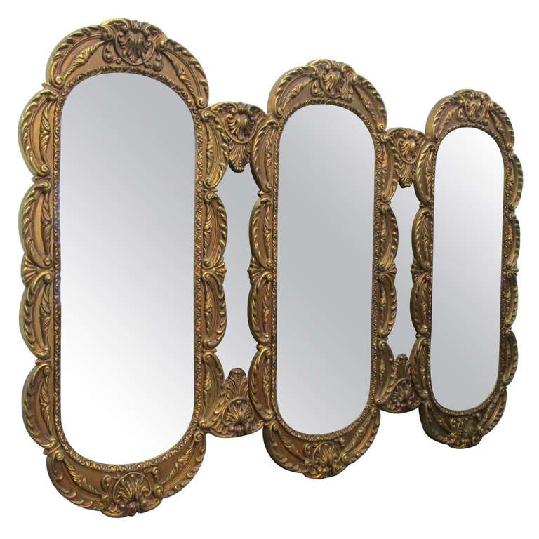 Triple Mirror with Eglomise (1 of 3)