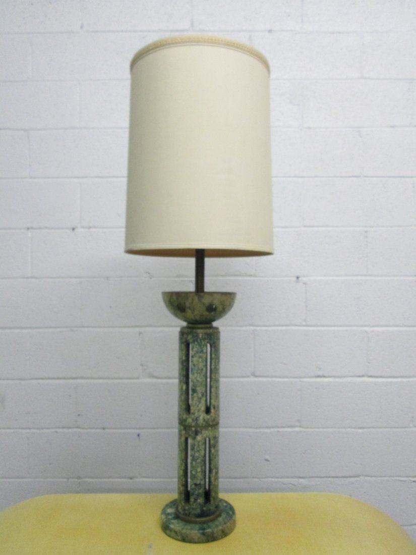 Tall Green Italian Marble Lamp (1 of 4)