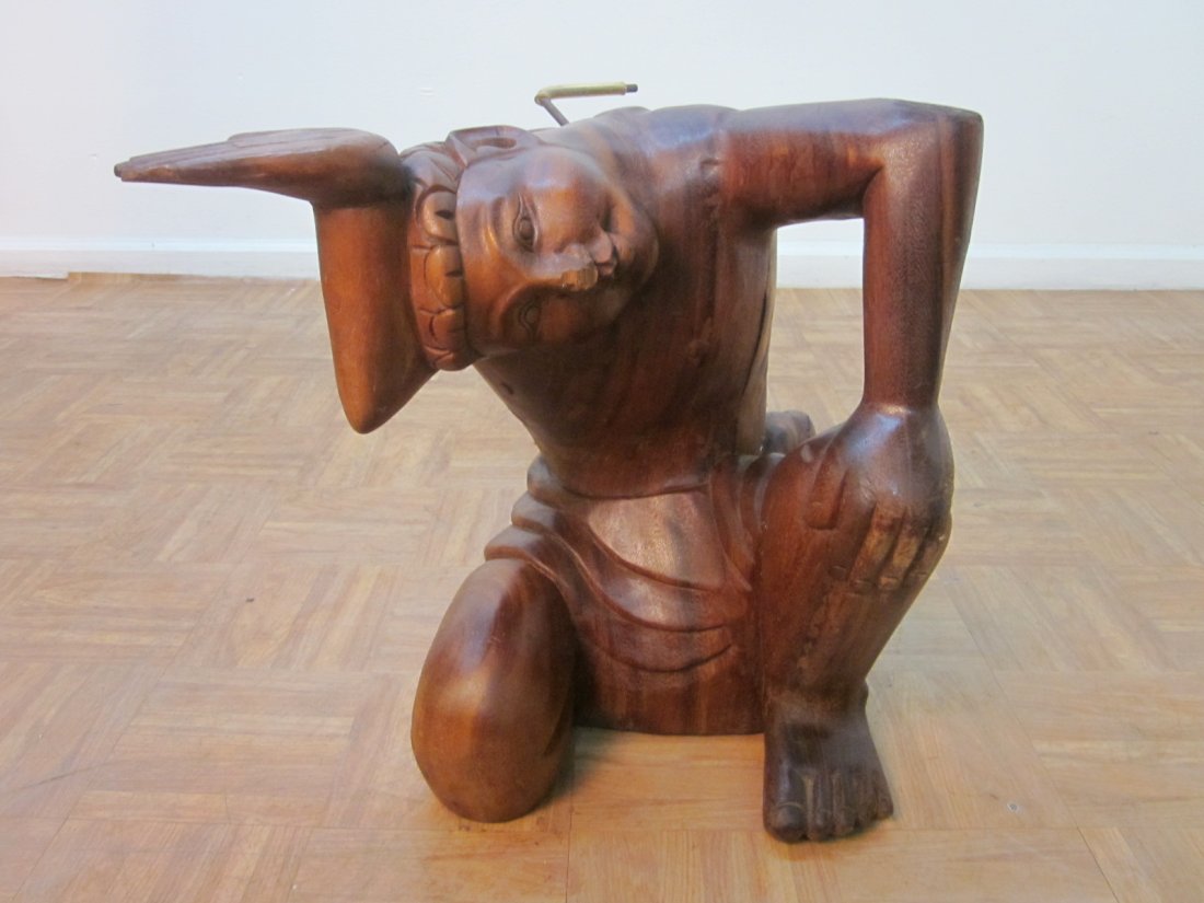 Solid Rosewood Carved Figural Stand (1 of 6)