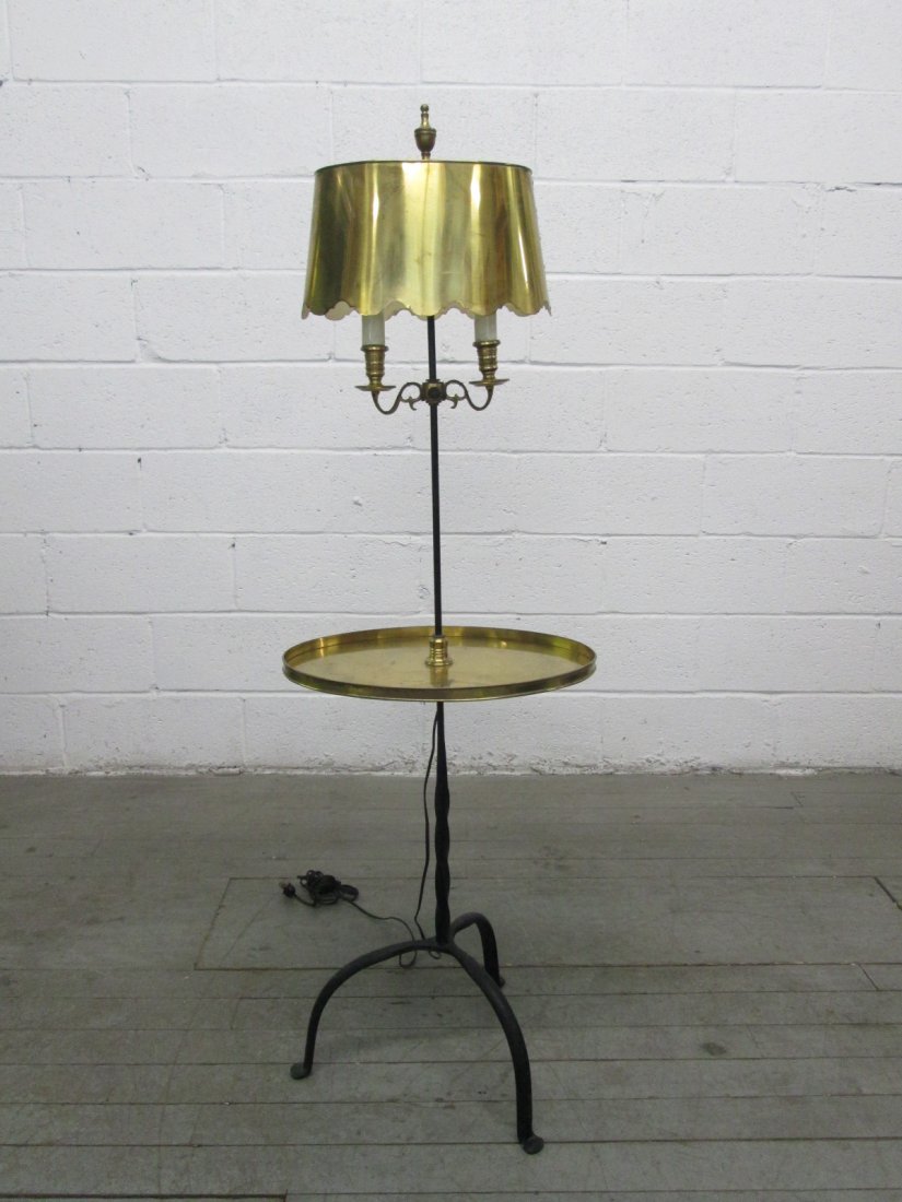 Antique French Style Wrought Iron and Brass Floor Lamp (1 of 5)