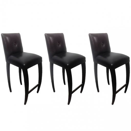 Three Italian Leather Sculptural Bar Stools Jun 14, 2015 Mod Avenue