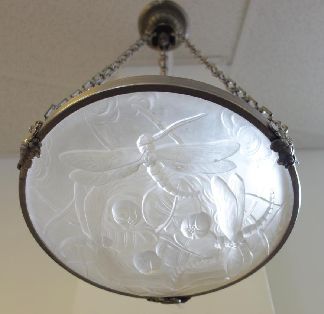 French Art Deco Dragonfly Shade & Chandelier (1 of 2)