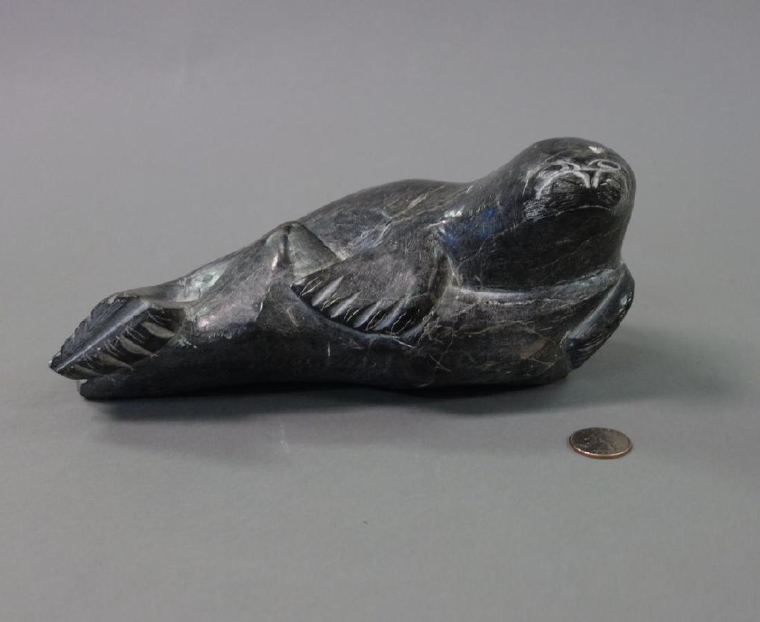 Inuit Eskimo Soapstone Carving of a Seal (1 of 4)