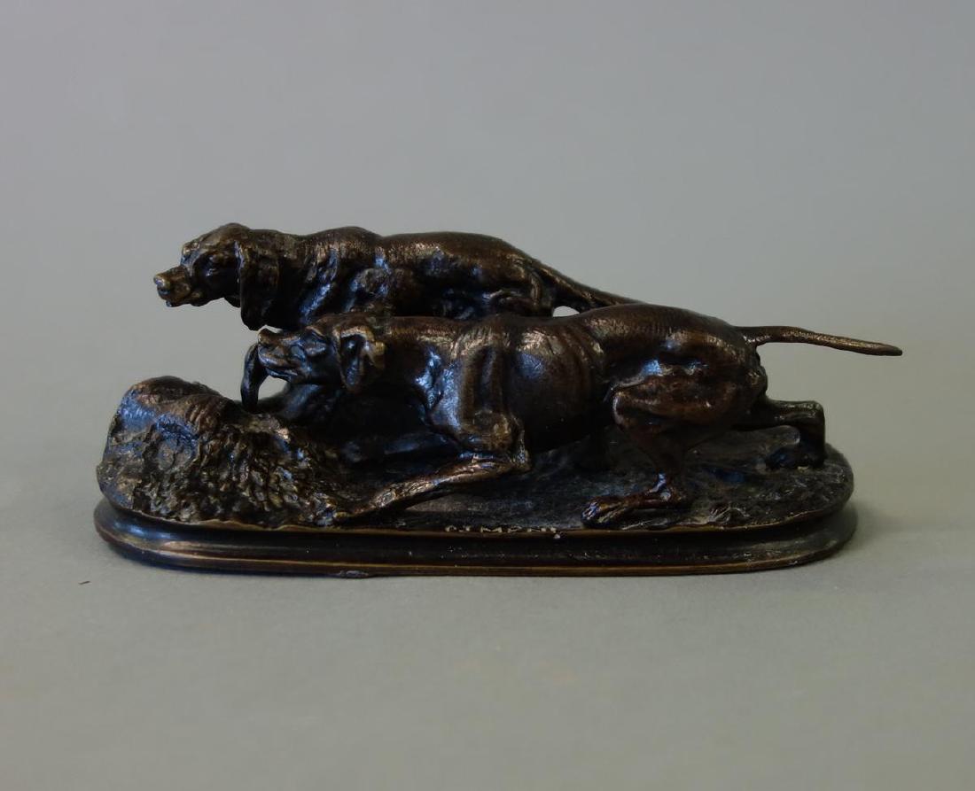 19thc P. J. Mene Bronze Hound Dogs Sculpture (1 of 4)