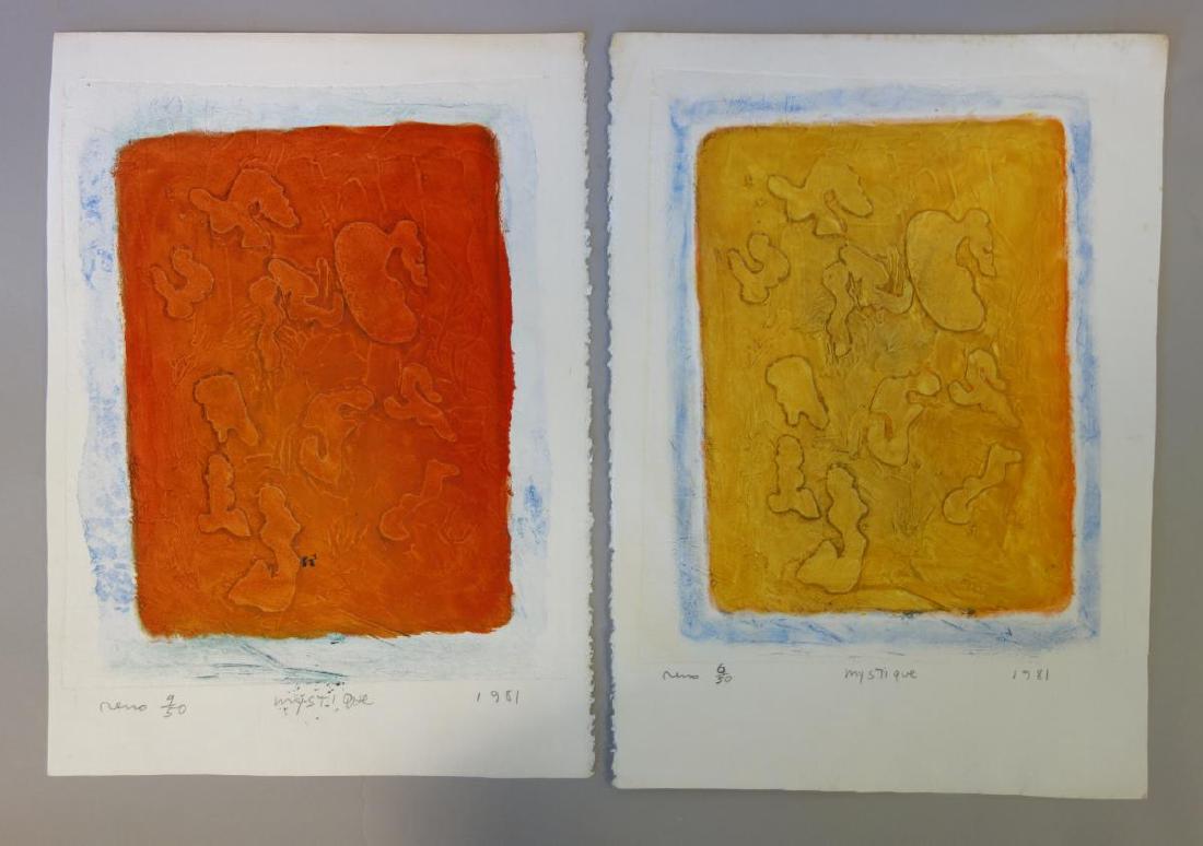 Joe Reno (Washington b-1943) Mystique 2 Etchings (1 of 3)