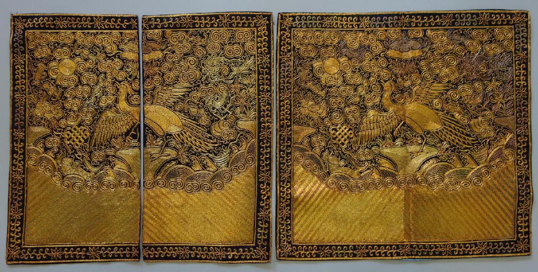 Chinese 3-Piece Rank Badge Mandarin Square, Qing (1 of 6)