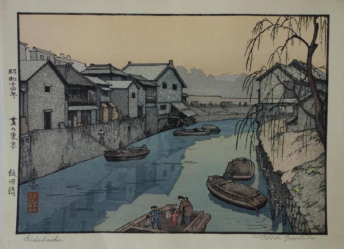 Toshi Yoshida, Japanese Woodblock, Iidabashi, 1939 (1 of 3)