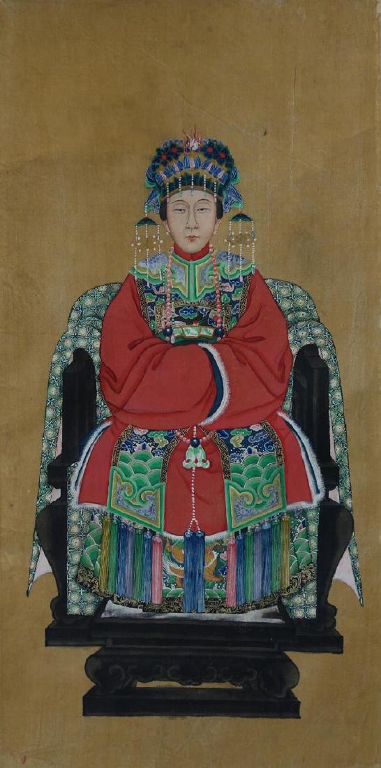 Fine Chinese Ancestor Scroll Painting, Empress (1 of 2)