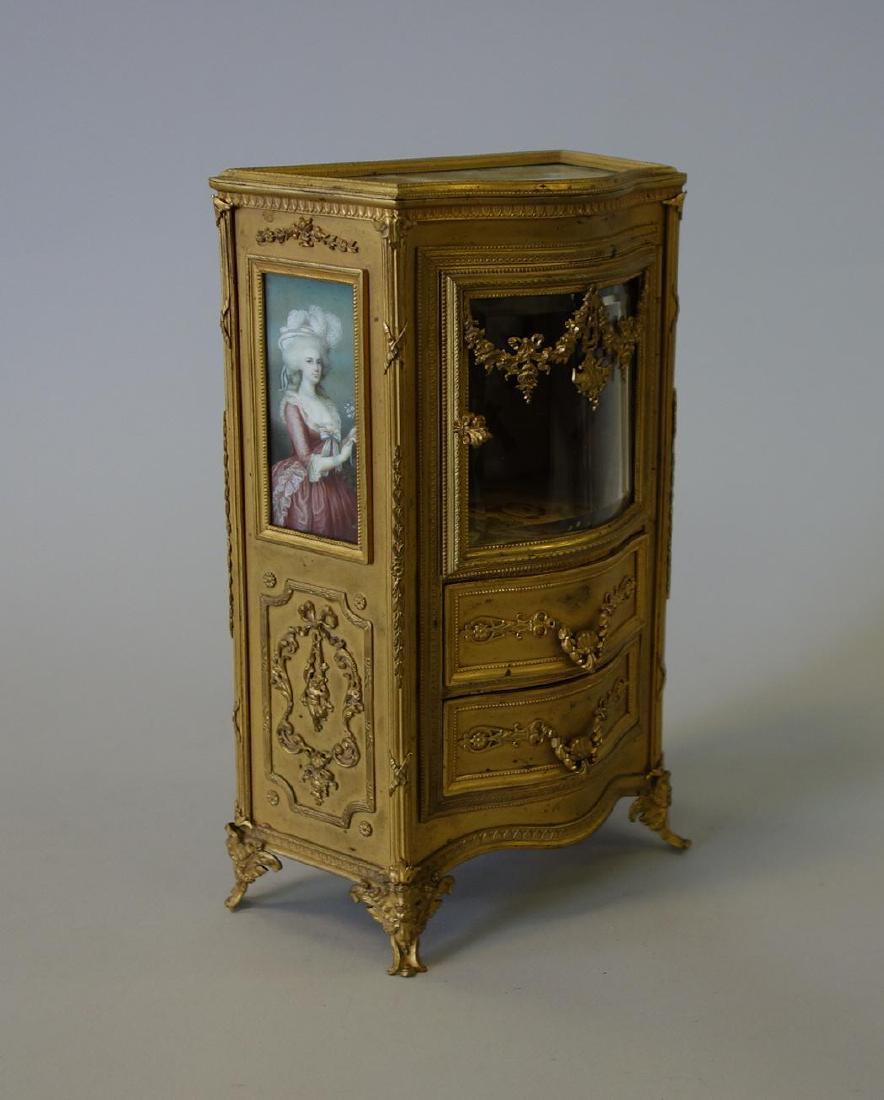 French Miniature Dore Bronze Cabinet & Paintings (1 of 9)