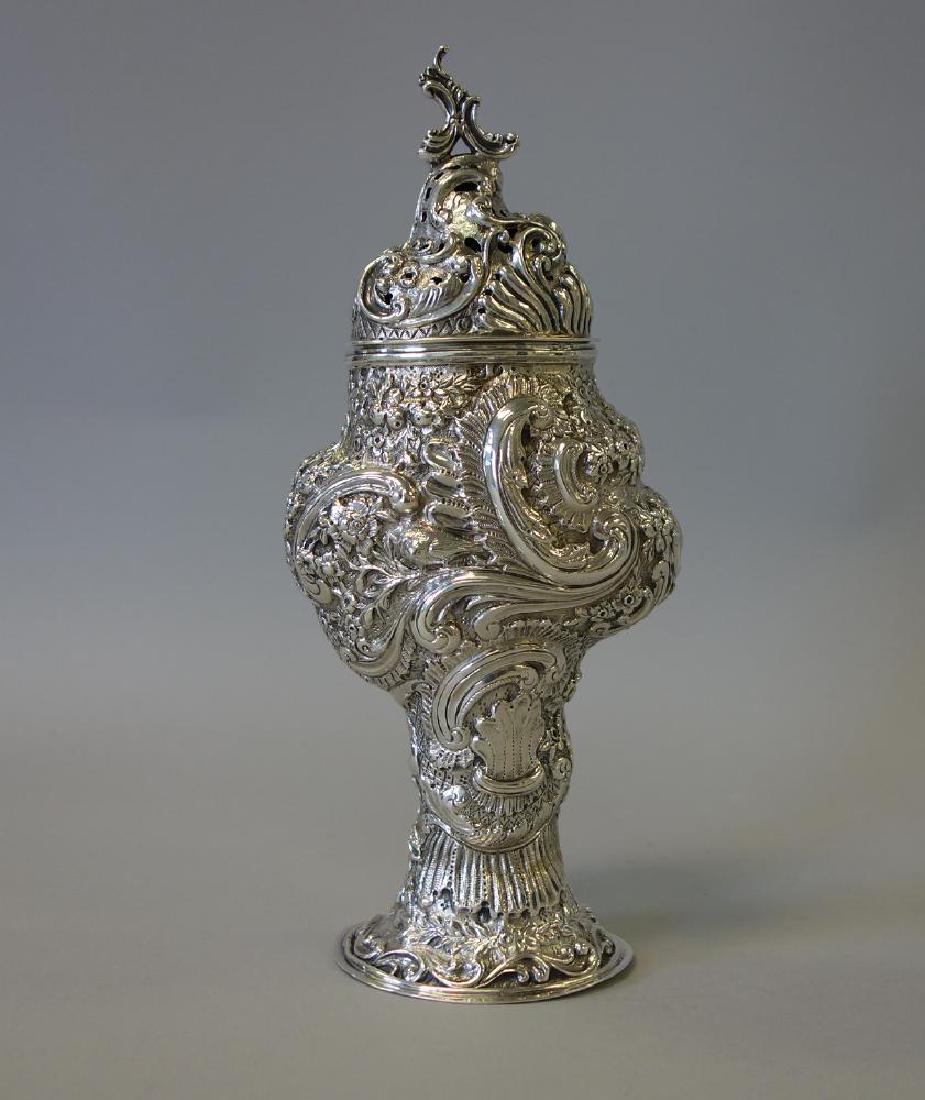 19thc Dutch Sterling Grand Muffineer Sugar Caster (1 of 4)