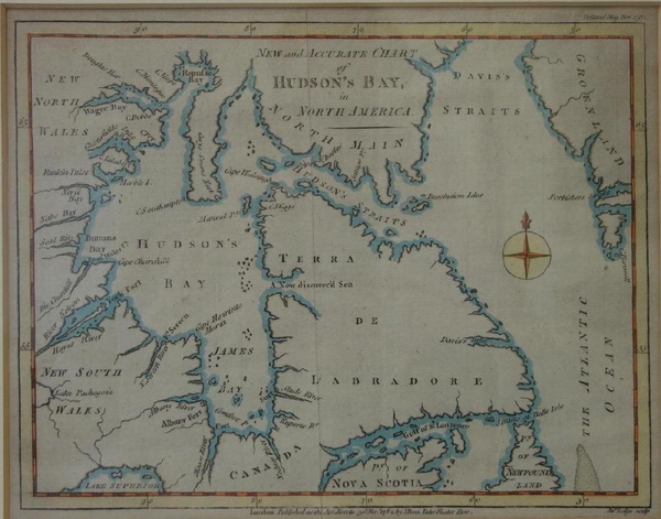 Map: Hudson's Bay In North America, 1782, J. Bew