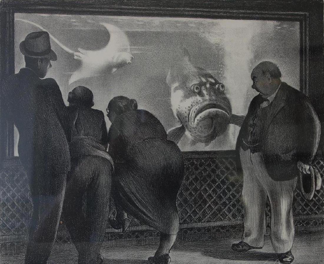 Mabel Dwight (1876-1955) Lithograph, Queer Fish (1 of 4)