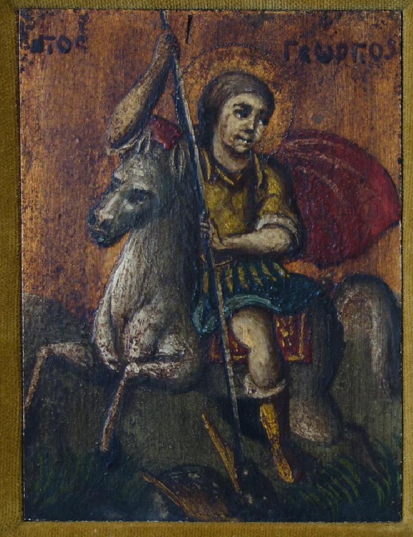 18thc Greek Icon, St George on Horseback (1 of 3)
