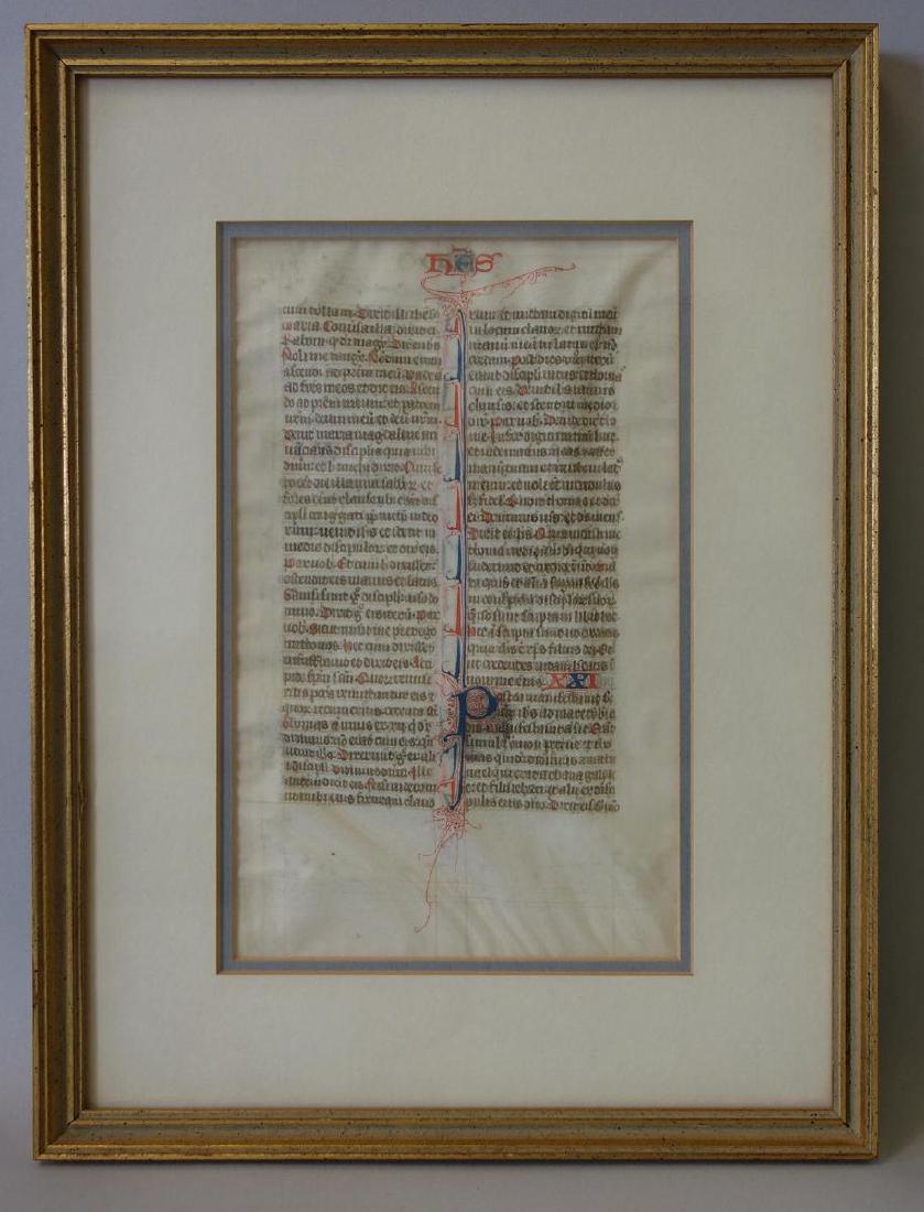 Antique Illuminated Bible Manuscript, c.13thc. (1 of 2)