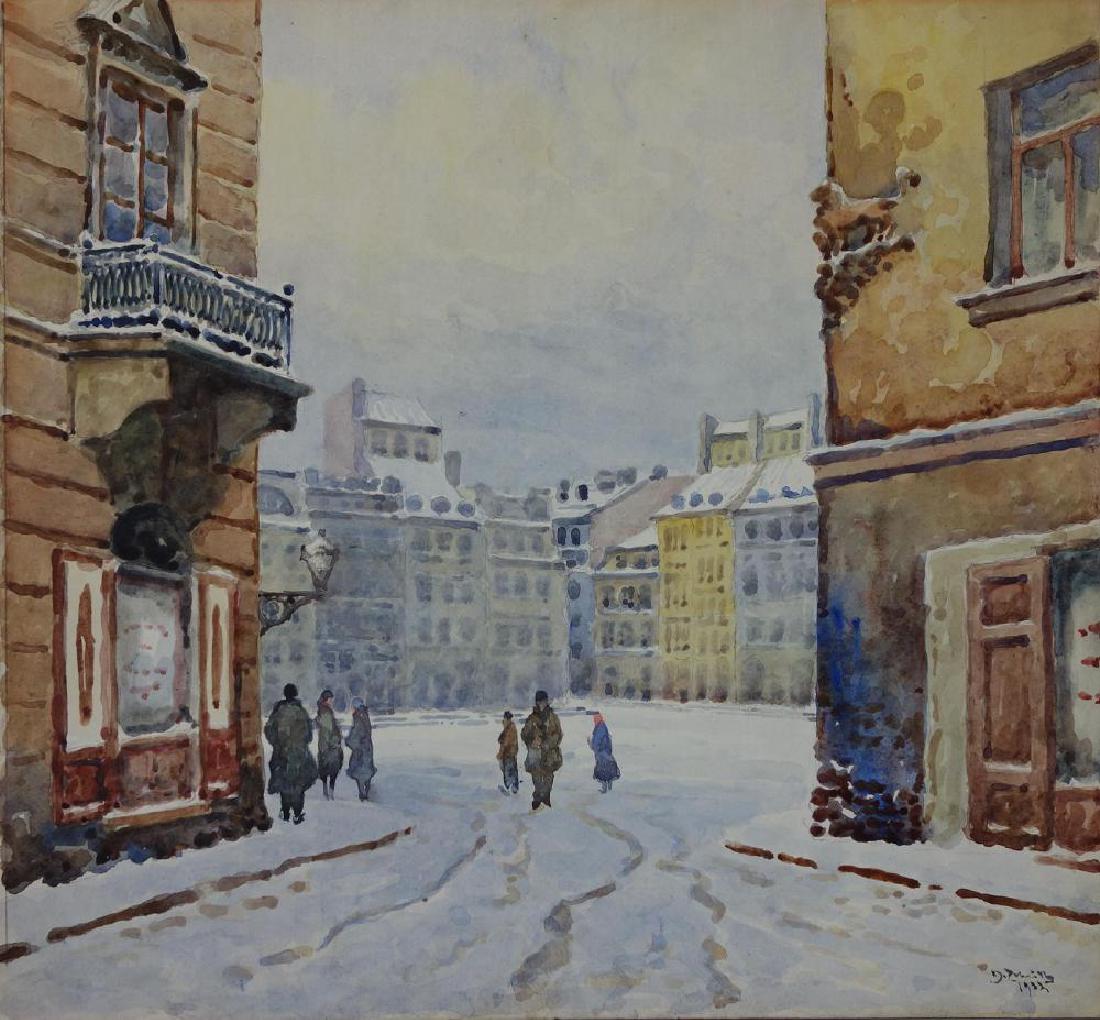 Warsaw Poland Watercolor, Signed & Dated 1932 (1 of 5)