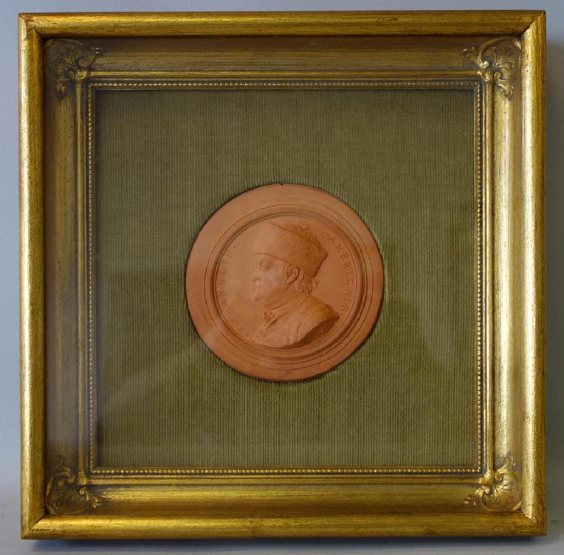 1777 Benjamin Franklin NINI Terra Cotta Medallion (1 of 2)