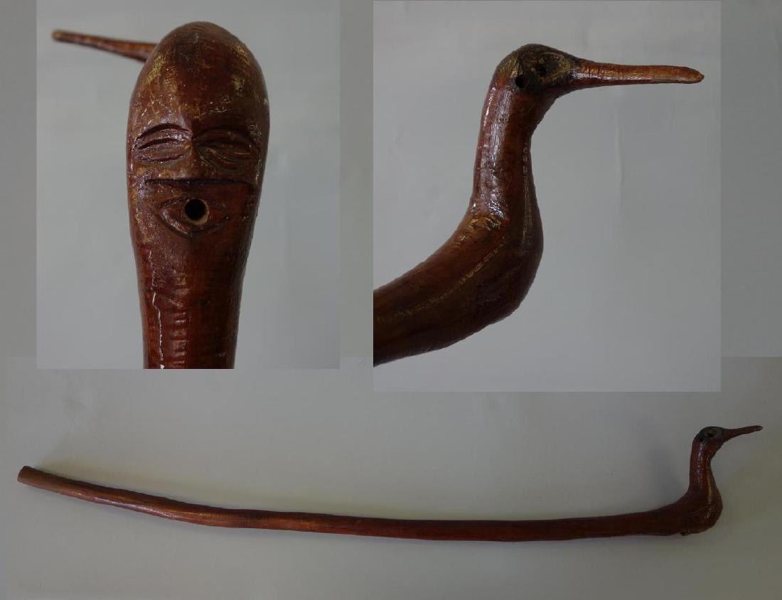 Native American Carved Walking Stick, Shorebird + (1 of 5)