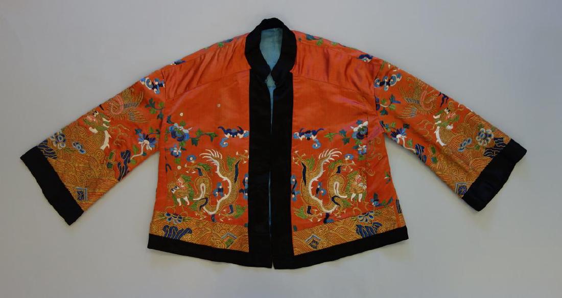 Chinese Embroidered Silk Jacket / Robe, Dragons (1 of 3)