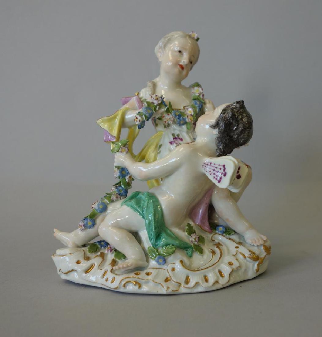 Meissen, Cupid with Young Girl, Impressed 17 (1 of 5)