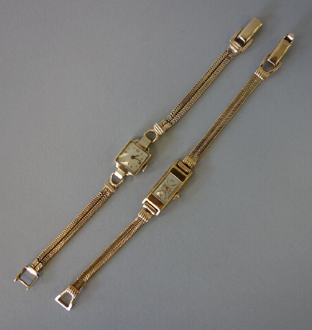 2 Ladies 14K Gold Wristwatches, Swiss Incabloc + (1 of 1)