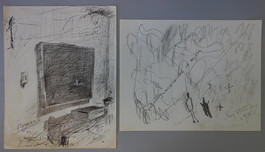 Jay Steensma (WA, 1941-1994) 2 Erratic Drawings (1 of 3)