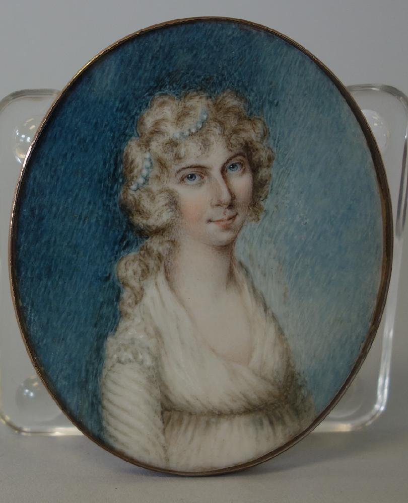 Portrait Miniature of a Young Lady / Lock of Hair (1 of 2)