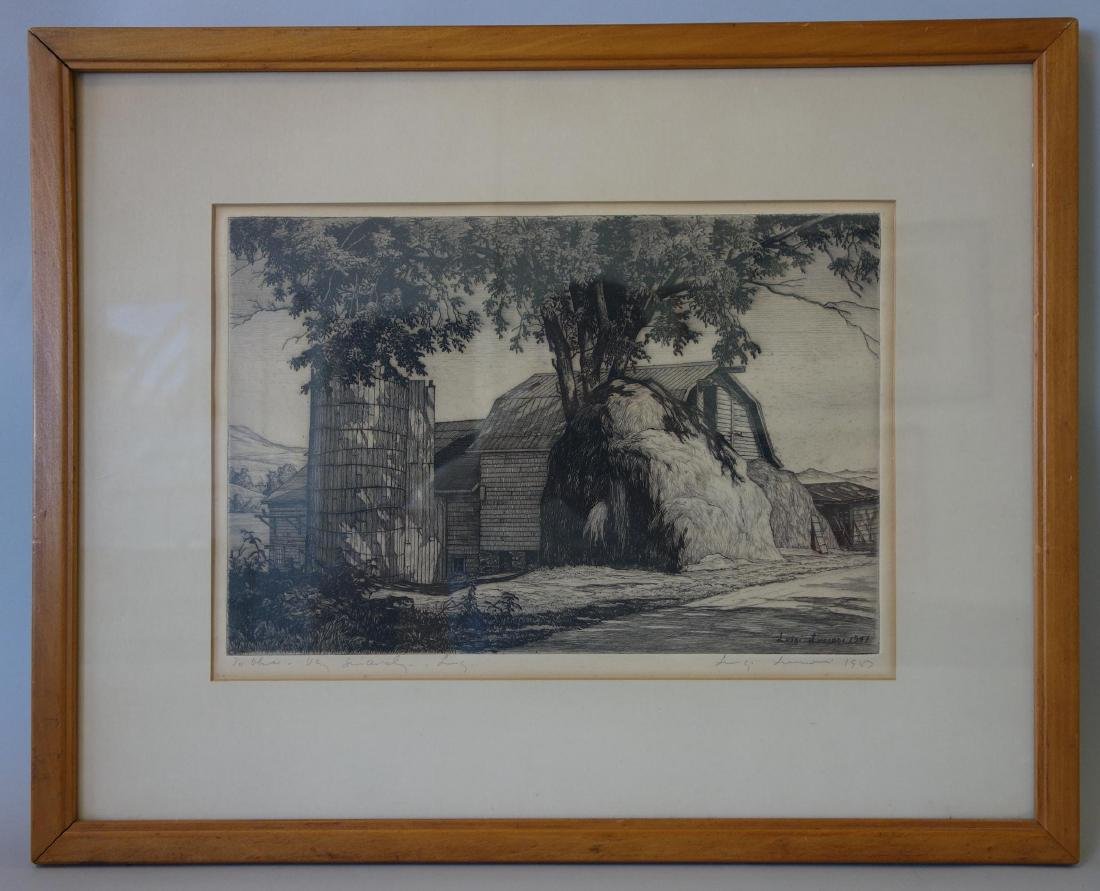 Luigi Lucioni, Etching, Pencil Signed & Dedicated (1 of 4)