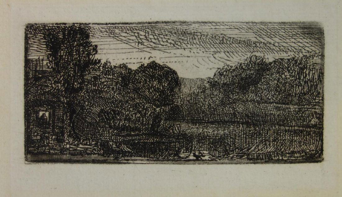 Rembrandt Van Rijn,  Landscape Etching (1 of 3)