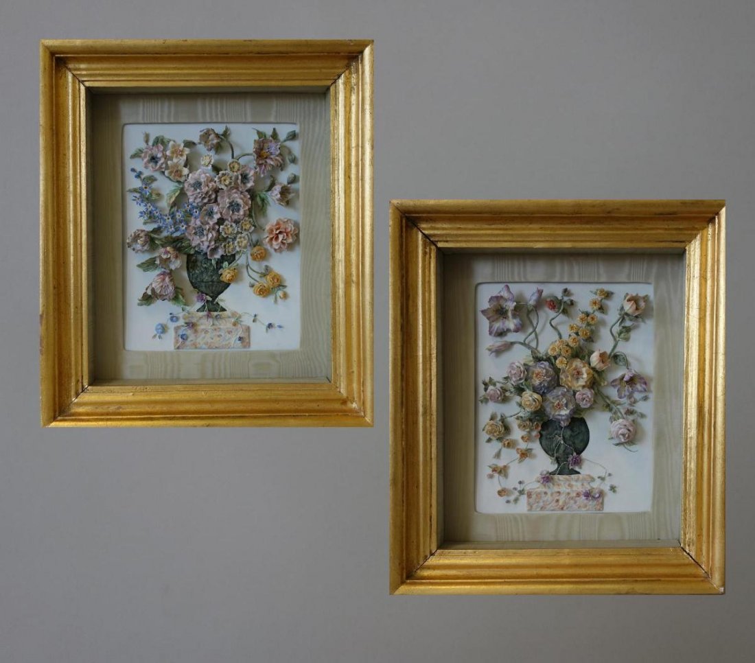 19thc French Porcelain Floral Plaque Pictures (1 of 6)