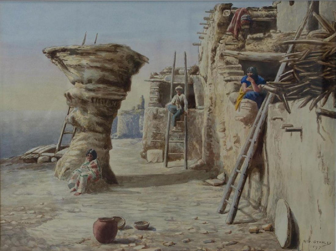 George Stanley (fl.1890s) Dancer's Rock Walpi 1897 (1 of 3)