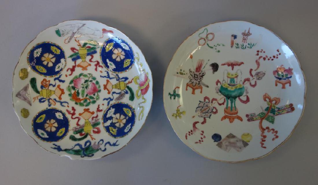 Qing, 2 Chinese Enamel Porcelain Plates, Roosevelt (1 of 8)