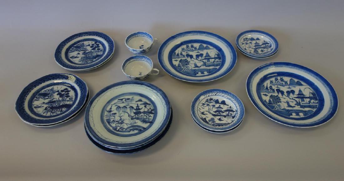 19thc Chinese Export Porcelain Canton Plates + (1 of 4)