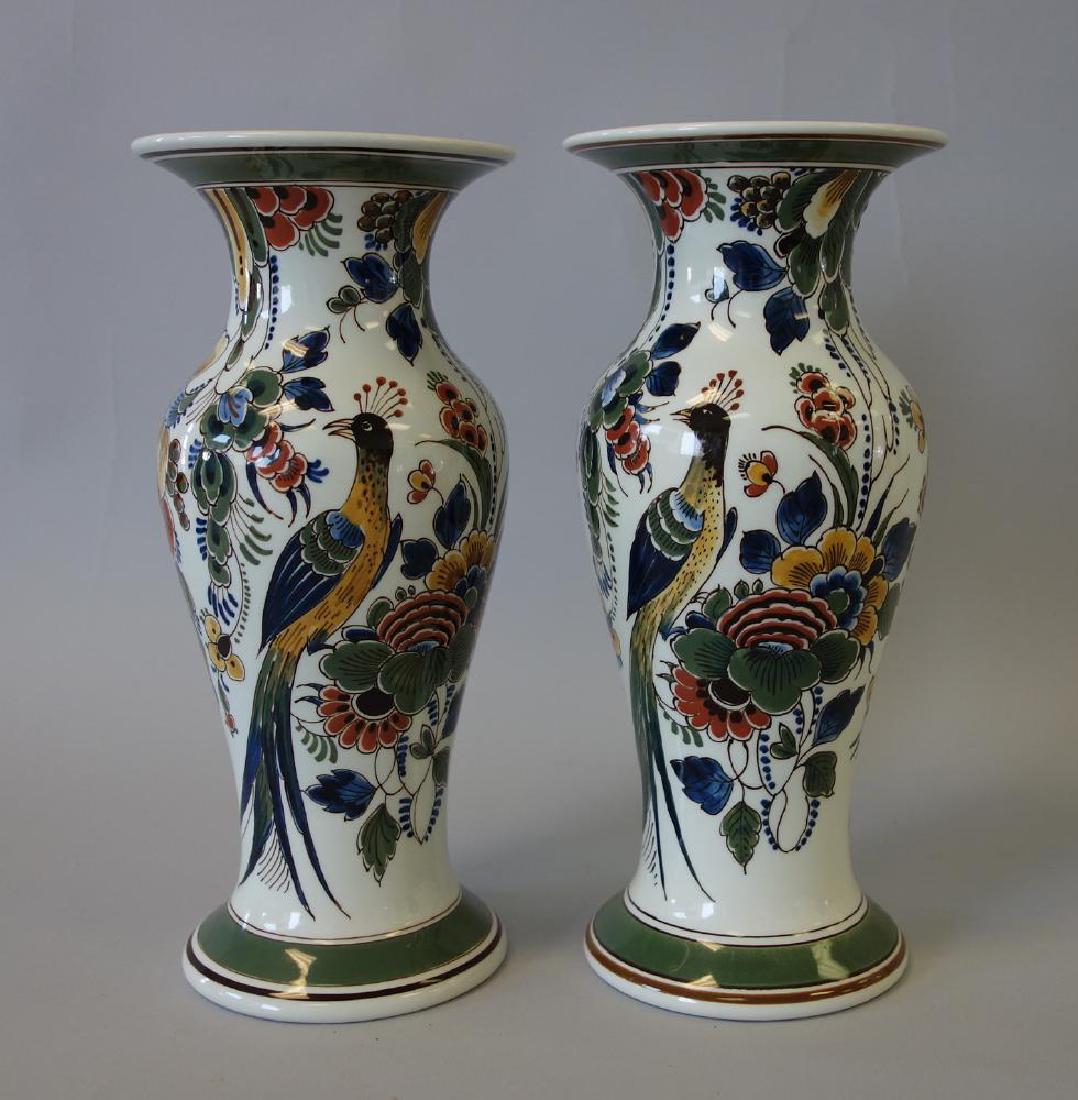 Dutch Porceleyne Fles Delft Vases (pair) (1 of 3)